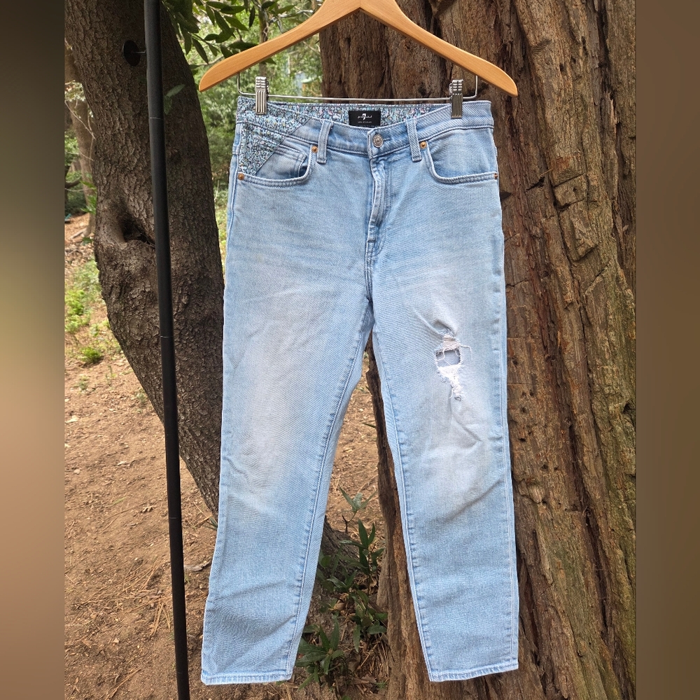 7 For All‎ Mankind Peggi Ankle Floral Pocket Jeans Size 28